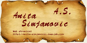 Anita Simjanović vizit kartica